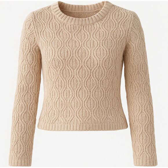 Lauren Conrad Blush Pink Cable Knit Sweater Women’s Medium Cozy Pullover - Picture 1 of 9